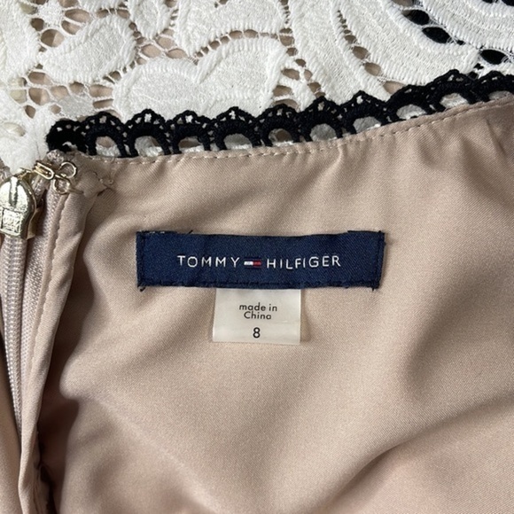 Tommy Hilfiger Women's Lace Popover Dress Ivory Black Size 8 - Picture 5 of 6